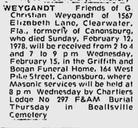 George Christian Weygandt obit